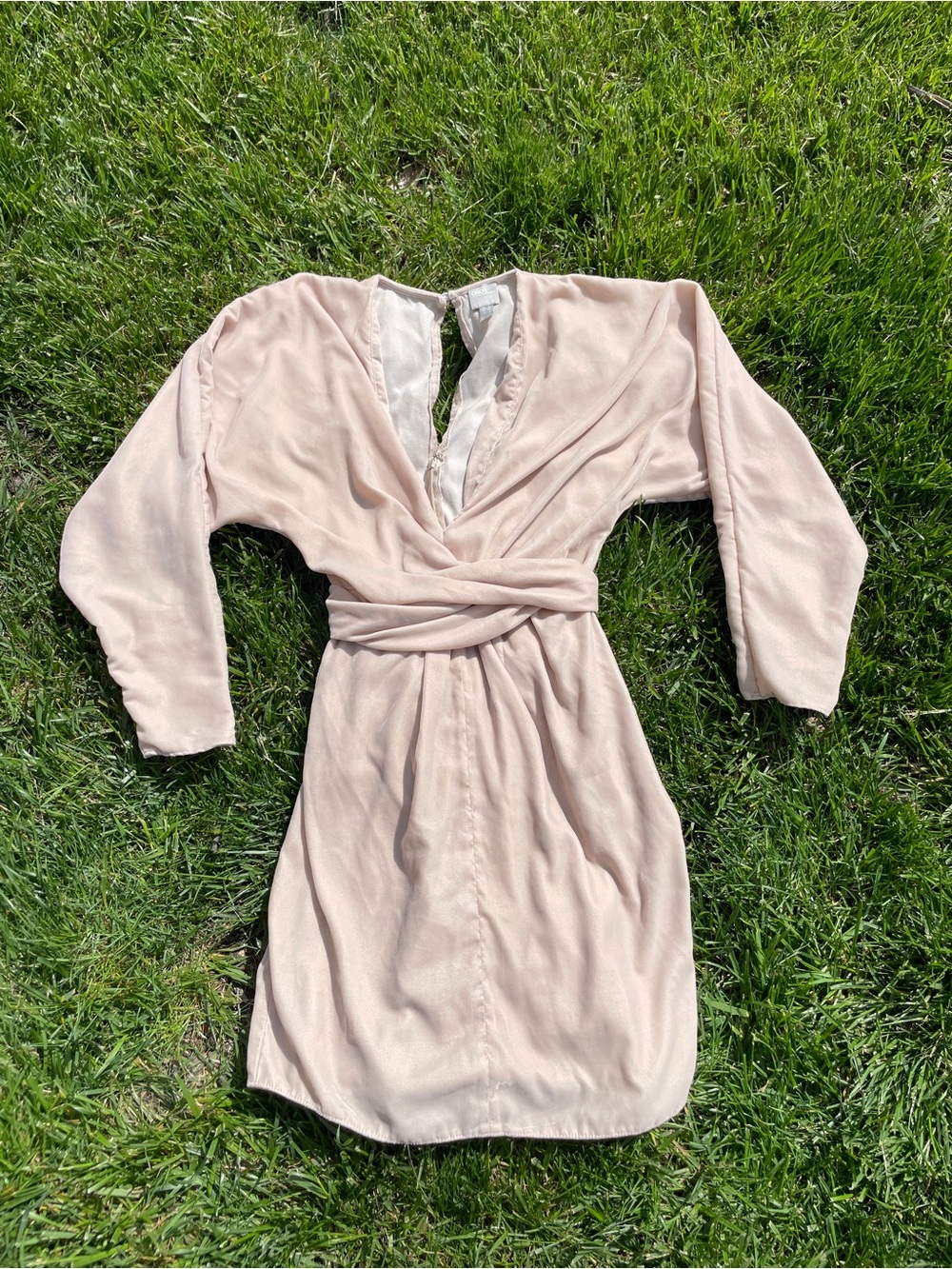 ASOS DESIGN Champagne Velvet Wrap Mini Dress Balletcore